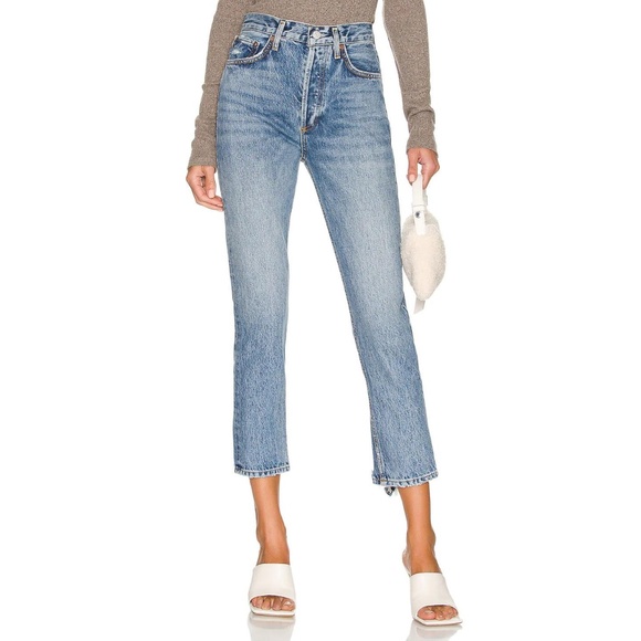 Agolde Riley High Rise Straight Crop Jeans in Endless - Size 27 - Picture 1 of 10